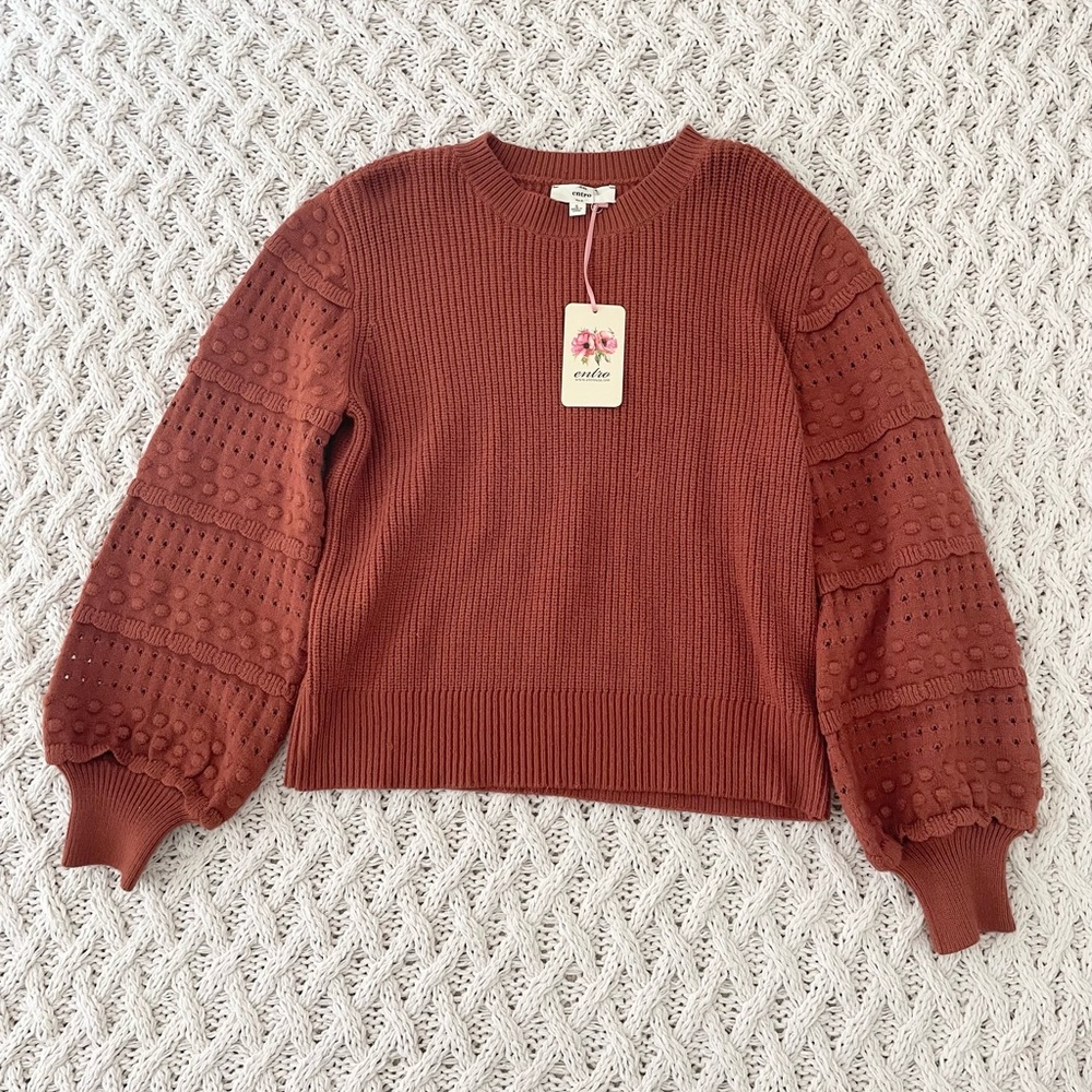 Women's Textured Rust Sweater